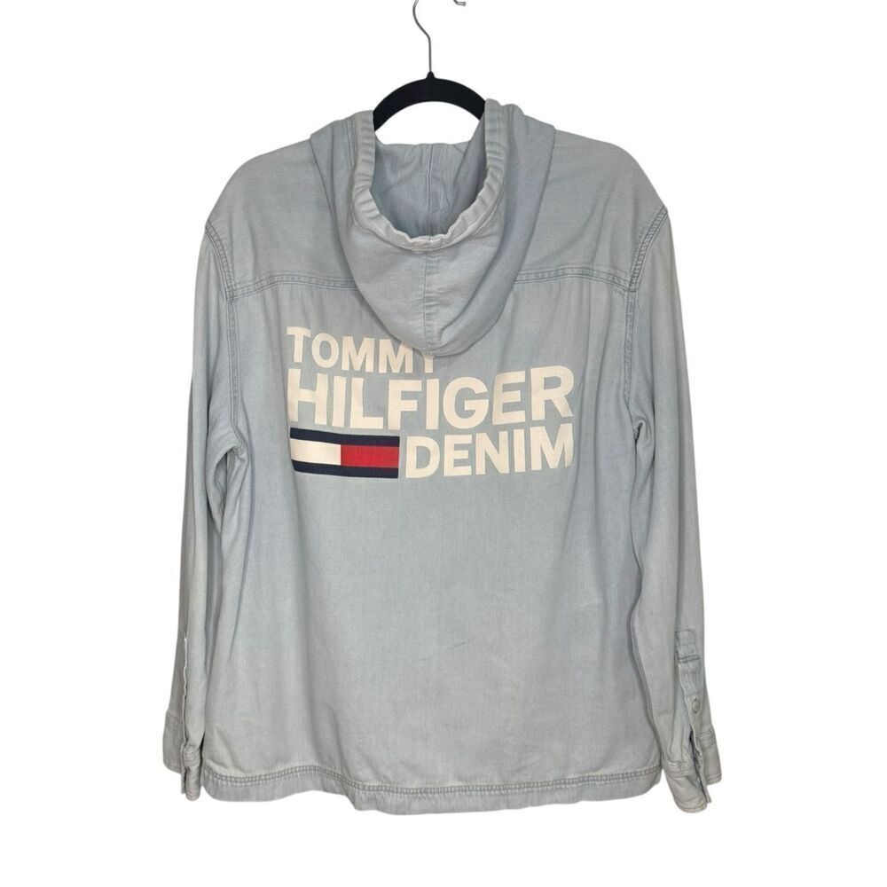 Vintage Tommy Hilfiger Men’s Small Denim Jacket Zip‎ Lightweight Oversized Y2K